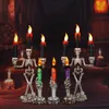 Andra evenemangsfestartiklar 1/2/3st Halloween Skull Led Candlestick Skeleton Ghost Hand Flameless Candle Holder Lamp Lights For Halloween Party Decorations 230904