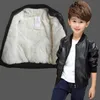Ceketler Erkek Katlar Sonbahar Kış Moda Çocuk Çocukları Artı Kadife No Two Styles Isınma Pamuk Pu Deri Ceket 111y Çocuk 230904