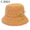 Jesienna zima kobiety diamentowy hat bob pu skórzany punkowy lady dziewczęta moda solidna rybakowy kapelusz koreański basen Panama1332t