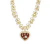 Pendant Necklaces Pearl personality with heart-shaped collarbone chain 230901