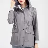 Trenchs de femmes 2023 automne et hiver capuche détachable coupe-vent dames manteau imperméable