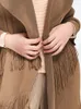Trenchs de femmes Gvuw gland plissé manteau femmes chic point ouvert à manches longues revers couleur unie élégant coupe-vent 2023 automne 17D3026