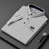 Polos masculinos respirável de alta qualidade algodão bordado camisa polo 2023 verão highend business casual lapela manga curta tshirt 230901