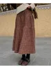 Jupes Kpop jupe à carreaux été taille haute une ligne bureau dame femme bas cheville longueur Y2K Streetwear élégant américain Vintage 230901