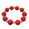 Charm-Armbänder, modisches einfaches Zinnober-Armband, rotes Sechs-Charakter-Mantra, buddhistische Perlen, religiöser Glücksreichtum, Schmuck, Geburtstagsgeschenk