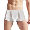 Unterhosen Sexy Gay Herren Niedrige Taille Slips Fischnetz Beutel Boxer Kurze Durchsichtige Atmungsaktive Männliche Shorts Und