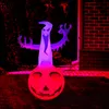 New Halloween Inflatable Pumpkin Ghost Decoration Tearful Horror Pumpkin Wearing LED Colorful Lights