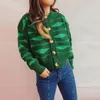 Women's Sweaters 2023 Fall Winter Irregular Stripped Cardingan Women Short O-neck Sweater Coat