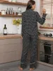 Women's Sleepwear Household Clothing Autumn And Winter Polka Dot Cardigan Long Sleeved Pajamas Suit