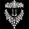 Tiaras Gold Tiaras Taçlar Düğün Saç Takı Neceklace Küpe Ucuz Bütün Moda Kızlar Akşam Balo Elbiseleri Accessor264G