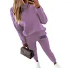 Tweedelige damesbroek, 2 stuks/set, chique sweatshirt, joggingbroek, set zakken, zacht, casual, pure kleur