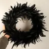 Autres fournitures de fête d'événement Couronne de plumes de 15 pouces Couronne de porte d'entrée à plumes noires Décoration de plumes de cocktail Guirlandes artificielles d'Halloween pour les vacances 230904