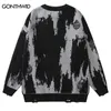 Herrtröjor Hip Hop Ripped Grunge Y2K Vintage Sticked Punk Gothic Streetwear Jumpers Män kvinnor Harajuku Fashion Pullover 230904