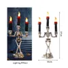 Andra evenemangsfestartiklar 1/2/3st Halloween Skull Led Candlestick Skeleton Ghost Hand Flameless Candle Holder Lamp Lights For Halloween Party Decorations 230904