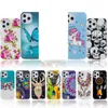 Luminoso lobo tigre suave TPU casos para iPhone 15 Plus 14 13 Mini Iphone15 12 11 Pro Max XR XS 8 7 6 Moda linda encantadora mariposa flor encaje gato leopardo brillan en la cubierta oscura