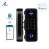 Zamki drzwi inteligentny odcisk palca Bluetooth WIFI sterowany Detadbolt Del Detadbolt cyfrowe zamek z ttlock aplikacja szklana blokada drzwi Bluetooth HKD230903