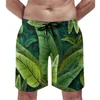 Herren-Shorts, Bananenblätter, bedrucktes Brett, tropische Palme, Sportbekleidung, Strand, kurze Hosen, bequeme Retro-Badehose in Übergröße