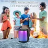 Portabla högtalare Ny V8 Portable Outdoor Wireless Bluetooth -högtalare KTV Integrerad Microphone Surround Sound Subwoofer RGB Ambient Light Karaoke Q230904