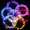 Other Event Party Supplies 30PcsSet Flower Wreath Fashion Light Up Crown Hair Wedding Floral Headpiece Favor Luminous Hairband 230901