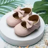 İlk Walkers Bebek Bebek Kızlar Yumuşak Sole Bowknot Prenses Gelinlik Ayakkabıları Mary Jane Flats Prewalker doğumlu Walker Spor Kekatçıları