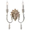 Wall Lamp French Retro Hanging Candle Lamps Bedroom Decorated Aisle Corridor American Living Room Study Sconces Lights Lighting