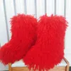 Boot Winter Warm Fluffy Faux Fur Luxury Designer Mid Calf Girl s Fashion Long Hair Outdoor Wholesale 230901