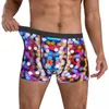 Caleçon coloré imprimé scintillant sous-vêtements lumières scintillantes motif imprimé Boxer short Trenky homme doux bref idée cadeau