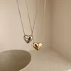 Vintage Love Heart Pendant Necklace For Women Trend Estetic Gold Color Metal Chain Collar Choker Party Smycken Födelsedagspresenter Partihandel YMN003