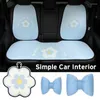 Car Seat Covers Fashion Blue Flower Cover Summer Breathable Cool Mat Cushion Pillow Interior Women Four Seasons Universal Pad