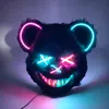 Party Masks Led Light Up Mask Bloody Rabbit Cosplay Halloween Horror Killer Masque Scary Adult Dress Costumes Props Full Face 230901