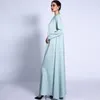 민족 의류 솔리드 아바야 두바이 터키 이슬람 히잡 드레스 인과 Kaftan Robe Musulmans Maxi 드레스 여성 이슬람 Djellaba femme