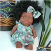Afrikanische bewegliche Gelenk-Weihnachtsbestes Geschenk für Baby-Schwarz-Spielzeug Mini nette explosive Frisur-Puppe-Kind-Mädchen C0924 Tropfen-Lieferung Dh9Du