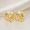 Dingle örhängen mafisar metall tre cirkel design guldpläterade enkla smycken koreanska modetillbehör för kvinna flickor fest gåva