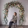 Dekorativa blommor Arch Decoration Fake Flower Row Artificial For Wedding Bakgrund Väggdekor Front Door Hanging Arrangement Plant