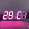 Objetos decorativos Estatuetas 3d Led Digital Jam Alarm Tiga Dimensi Dinding Tangan Meja Termômetro Perabotan Elektronik Kalender Hangi U0u6 230904