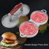 Inne domowe ogród podwójna dziura burger mięsna maszyna do mięsa hamburger nonstick mielony stek narzędzia kuchenne 230901