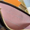 Toppkvalitetsdesigner män kvinnor mode mini zippy plånbok fritid exklusiv nyckelring kort hållare dermis charm nyckelpås bokstavstryck kedja myntväskor med låda