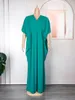Plus size vestidos 2023 moda feminina verão com decote em v manga curta elegante botão dobrável chiffon solto vestido de cor sólida