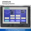Zonesun VFFSパッケージングマシン垂直フォーム充填シールポップコーンパックオイルソルトキットパッキング機器カップ充填ZS-FS01