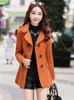 Женское полушерстяное пальто Fitaylor, осенне-зимнее шерстяное пальто, женское тонкое двубортное полушерстяное пальто средней длины, теплое женское пальто 230901
