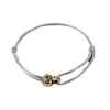 pulseira de aço inoxidável de luxo 2 corda redonda de algodão redonda joias de moda de moda
