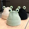 Beralar Çok Sevimli Kış Kafataları Kadın Kurbağa Tığ örme yünlü şapka kostüm Beanie Hats Cap Hediye Anime Prop Party Hediyeler