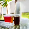 Одноразовая посуда Прозрачные пластиковые чашки на 16 унций с крышками и трубочками для ледяного кофе, пузырькового чая, смузи, холодных напитков 230901