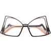 Sunglasses Frames Oversized Retro Cat Eye Personality Irregular Hollow Men Women Alloy Glasses Frame Fashion Myopia Prescription