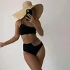 Kobiety kobiet w dziedzinie strojów kąpielowych dwa kawałki o szerokim ramię wycięcie stroju kąpielowego bikini w talii