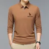 Heren Polo Mode Effen Polo Shirt HAZZYS Koreaanse Kleding Lange Mouw Casual Fit Slanke Man Knop Kraag Tops 230904