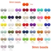 Teethers Toys CuteIdea 20Pcs Silicone Round Beads 9MM Baby Teething Chewable DIY Rodent Pacifier Chain Accessories Goods 230901