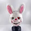 Party Masks Led Light Up Mask Bloody Rabbit Cosplay Halloween Horror Killer Masque Scary Adult Dress Costumes Props Full Face 230901