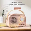 Portabla högtalare Mini Retro Bluetooth Portable Speaker With Radio Outdoor Wireless Stereo Mp3 Player för iPhone Android Support TF Card USB HKD230904