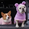 Ropa para perros Albornoz para perros Abrigo de secado para mascotas Ropa con capucha Microfibra absorbente Toalla de playa para perros grandes, medianos y pequeños Gatos Accesorios para mascotas x0904